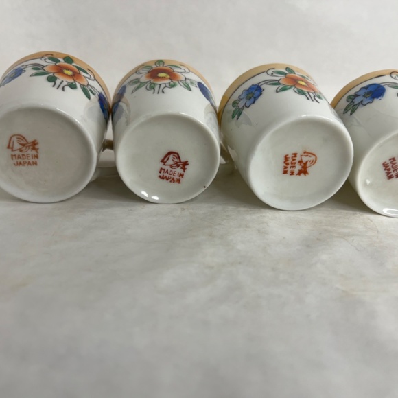Japanese Tashiro Shoten Hand Painted Porcelain Demitasse Cup Floral Design - Picture 5 of 16